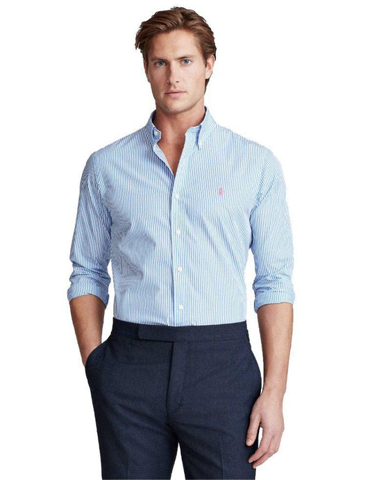 Camisa Ralph Lauren Listada Celeste