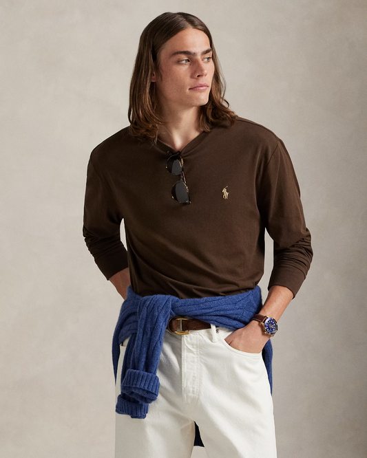 Preventa Polo Ralph Lauren Manga Larga Marrón
