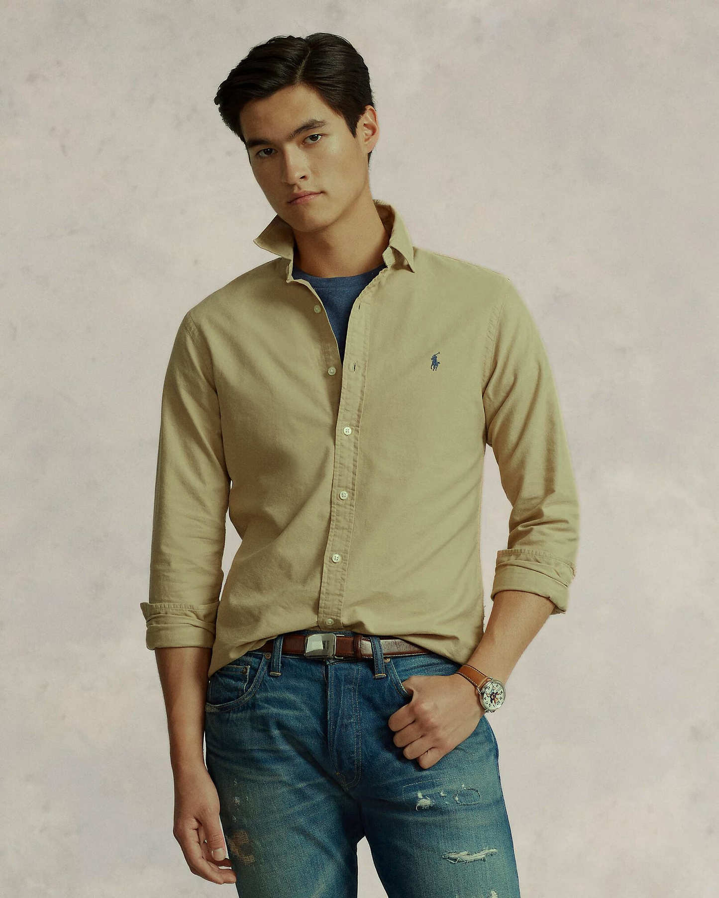 Camisa Oxford Ralph Lauren Beige Oscuro