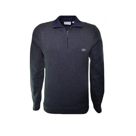 Sweater Lacoste 1/4 Gris Oscuro