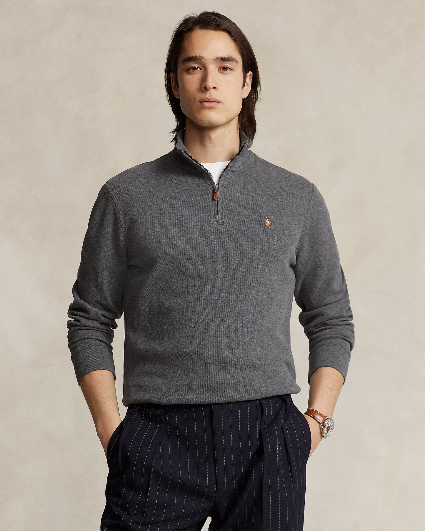 Sweater Ralph Lauren Estate Rib Gris Oscuro