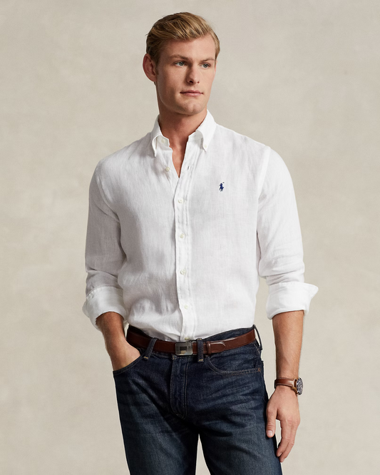 Camisa Lino Ralph Lauren Blanca