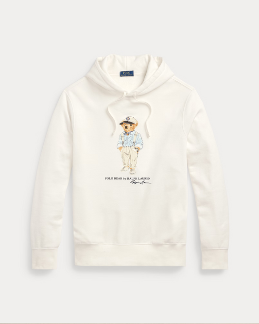 Polo Bear Fleece Hoodie White