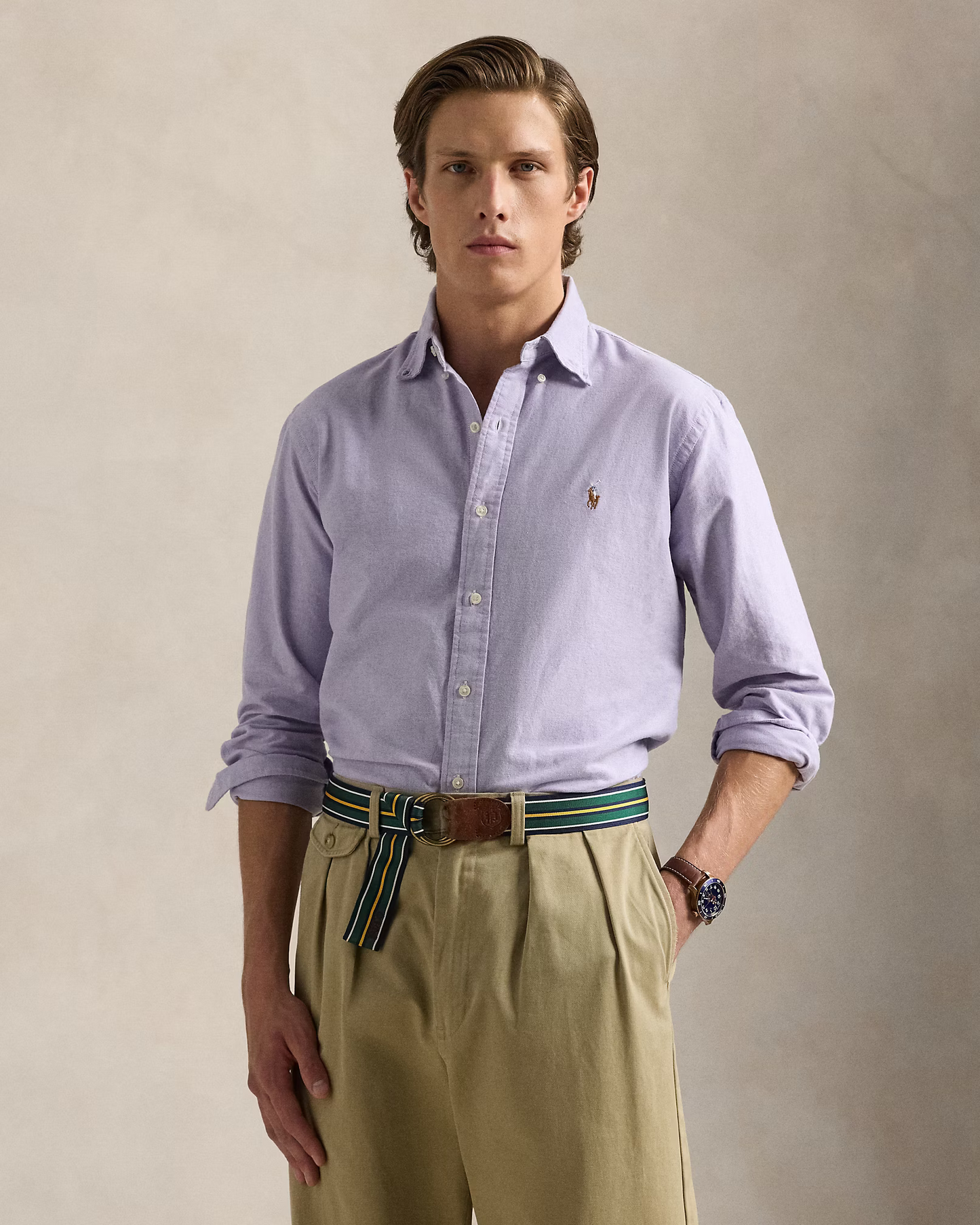 Camisa Oxford Ralph Lauren Morada