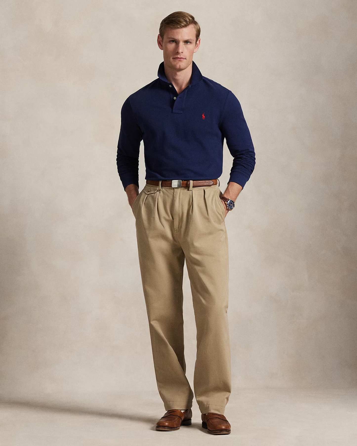 Camisero Ralph Lauren Manga Larga Acero