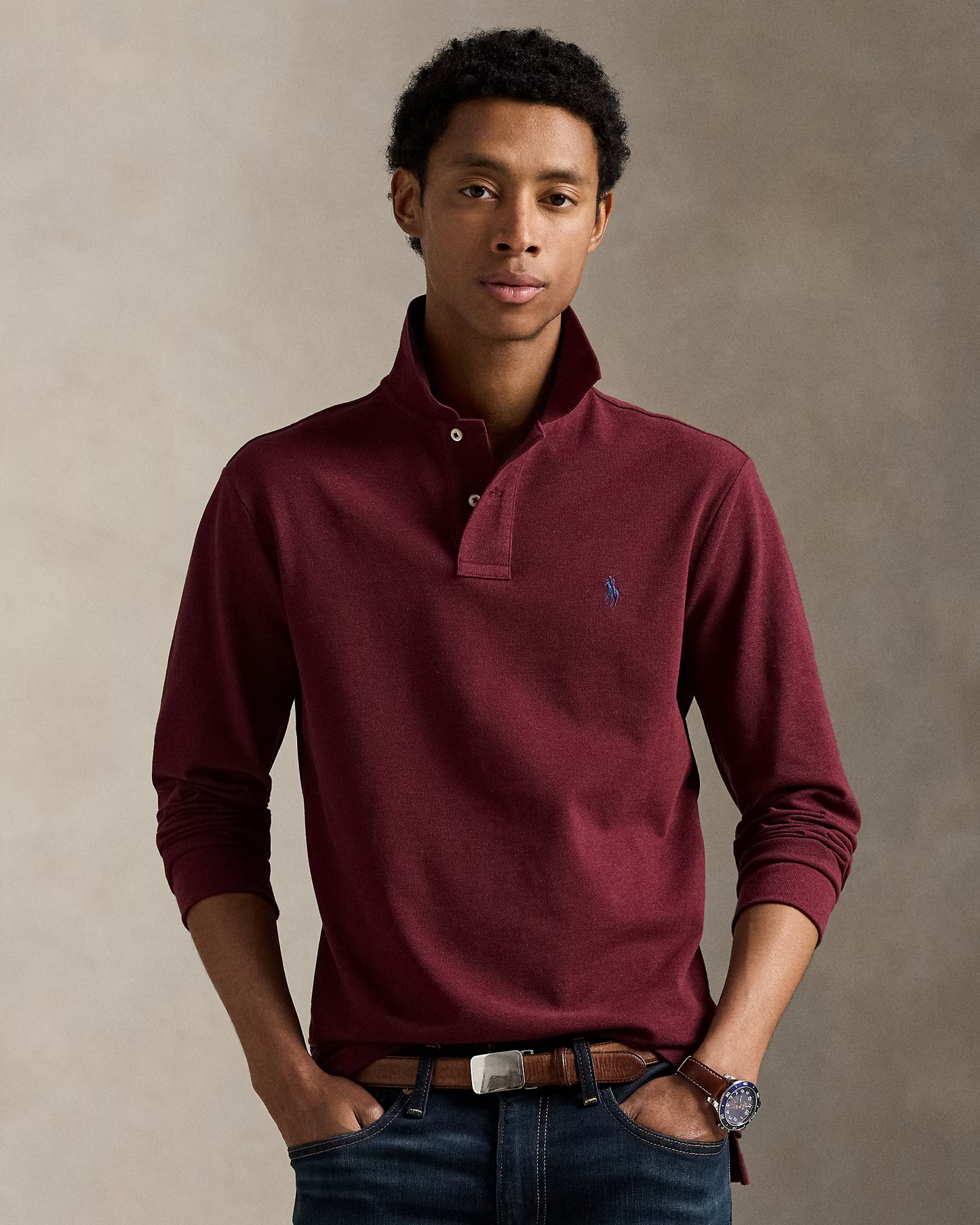 Camisero Ralph Lauren Manga Larga Vino