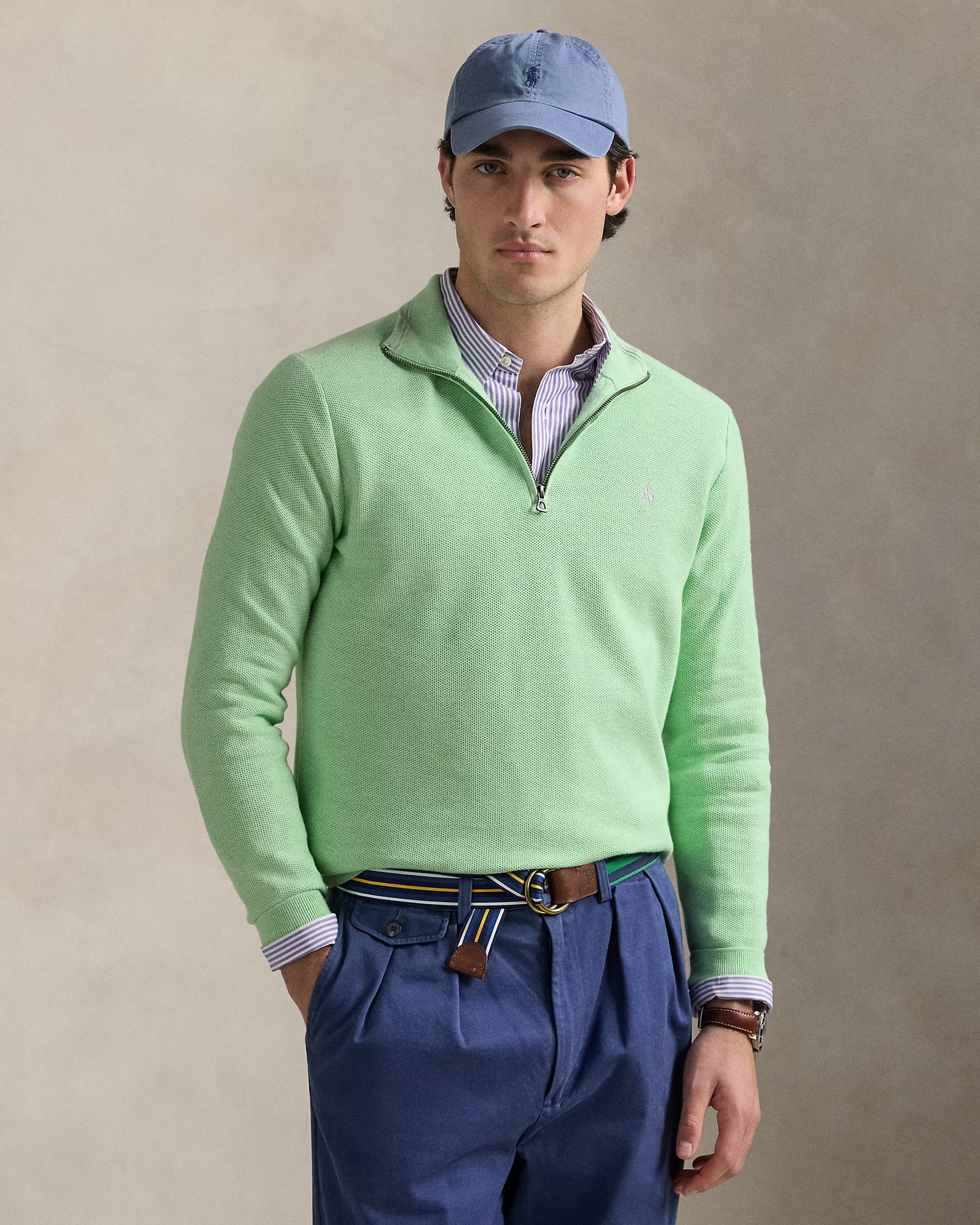 Sweater 1/4 Ralph Lauren Verde Alcachofa