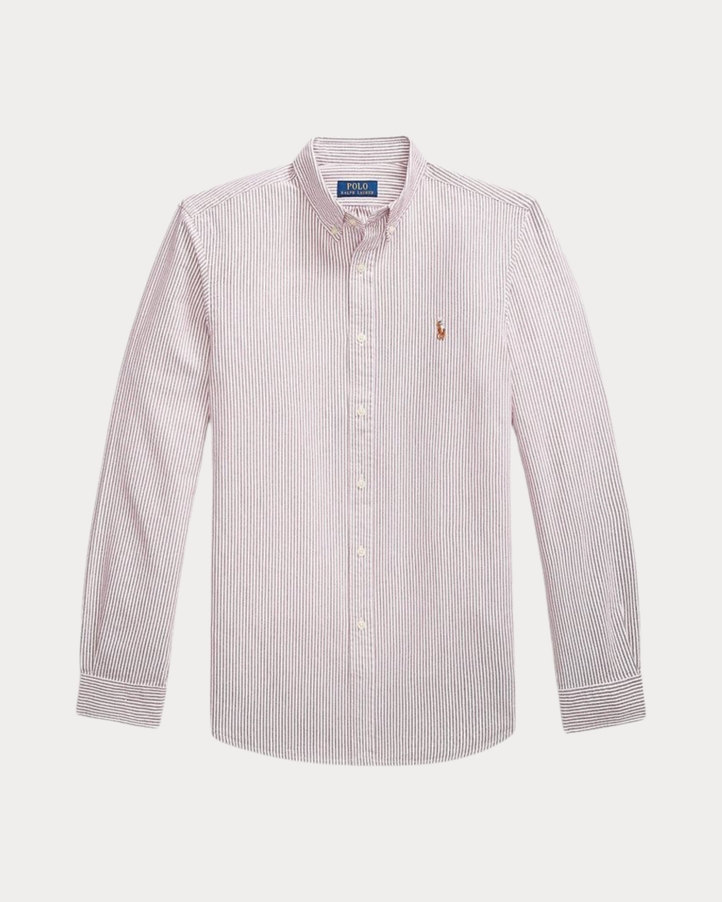 Camisa Oxford Ralph Lauren Listada Vino