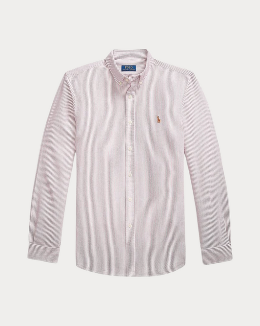 Camisa Oxford Ralph Lauren Listada Vino