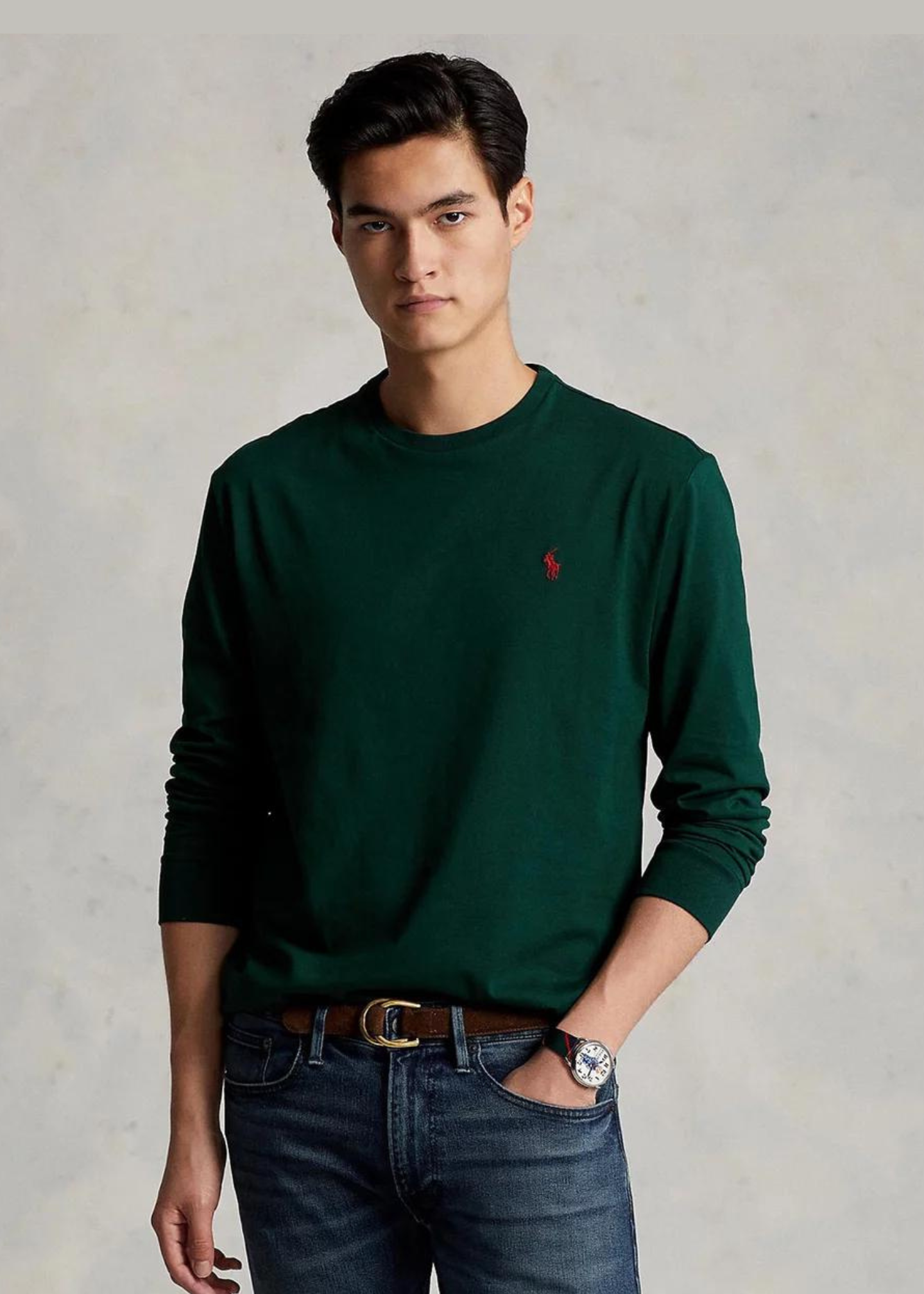 Polo Ralph Lauren Manga Larga Verde Oscuro