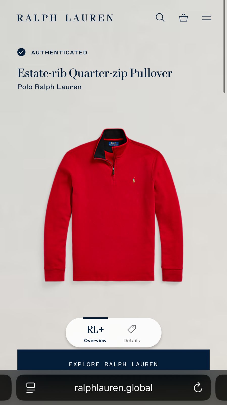 Sweater 1/4 Ralph Lauren Rojo