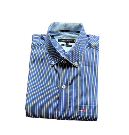 Camisa Tommy Hilfiger Listada Azul Marino