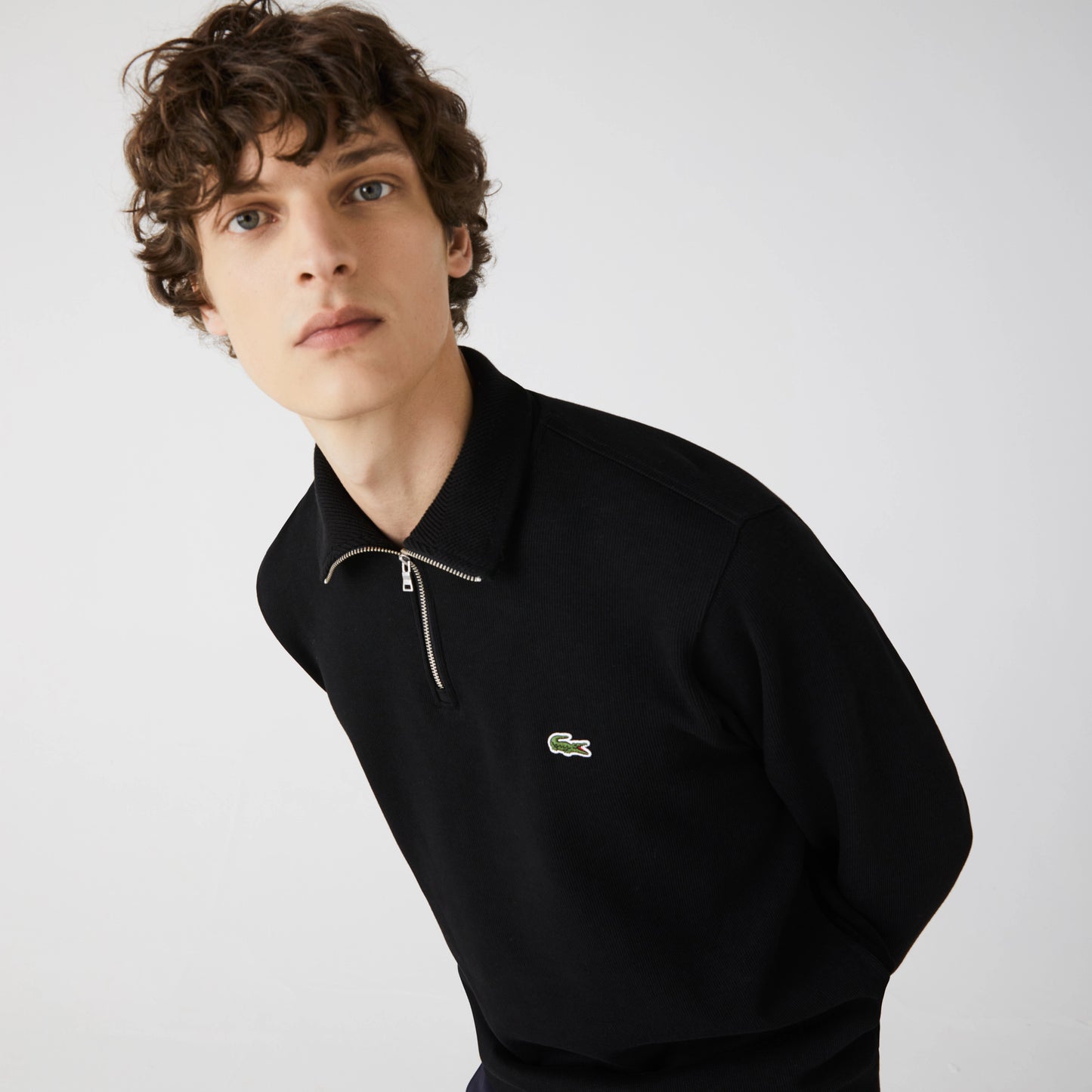 Sweater Lacoste 1/4 Negro