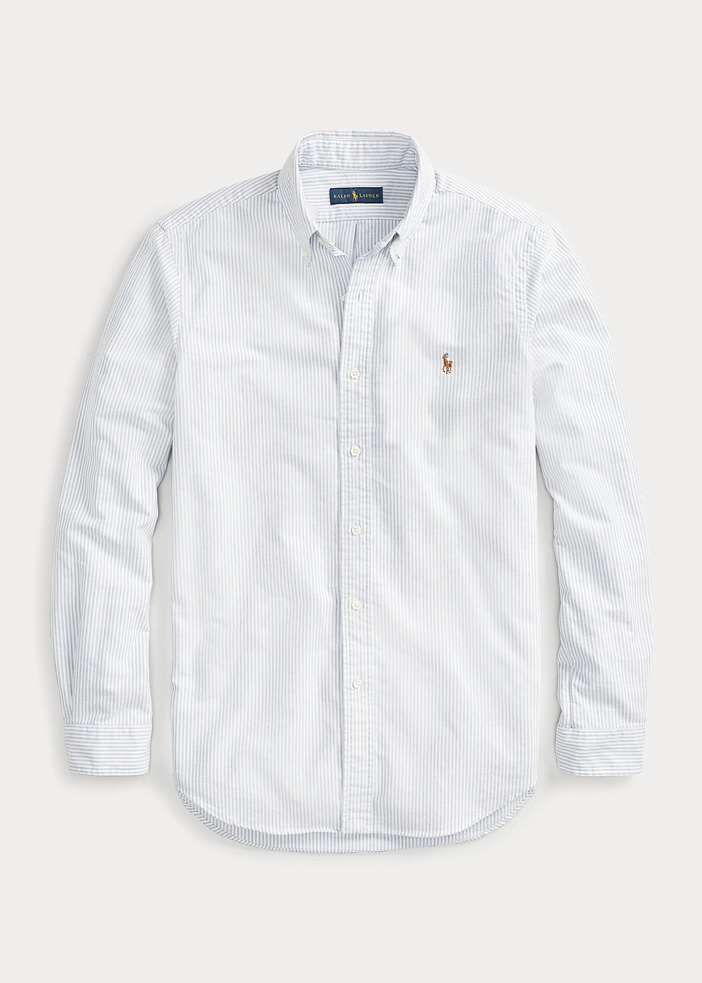 Camisa Oxford Ralph Lauren Listada Celeste