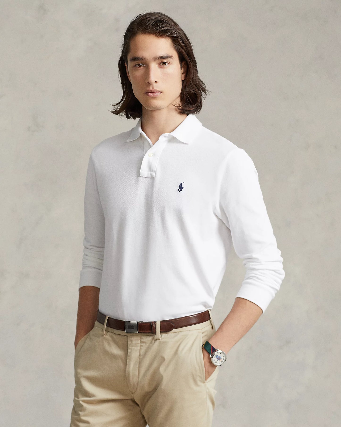 Camisero Ralph Lauren Manga Larga Blanco