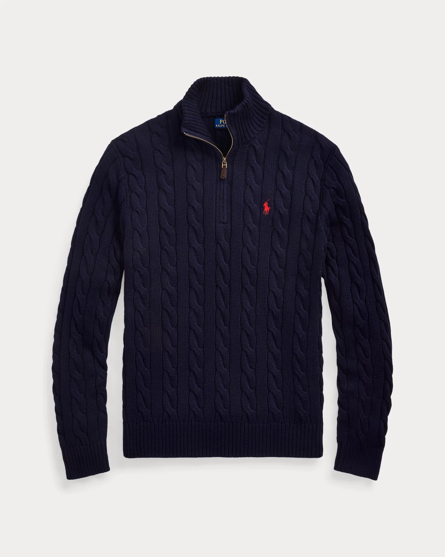 Sweater Ralph Lauren Trenzado 1/4 Zip Azul Marino