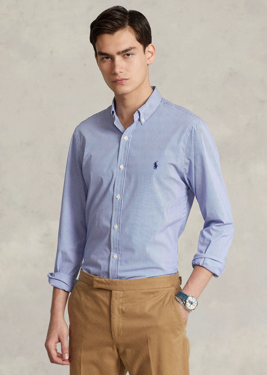 Camisa Ralph Lauren Listada Delgada Azul