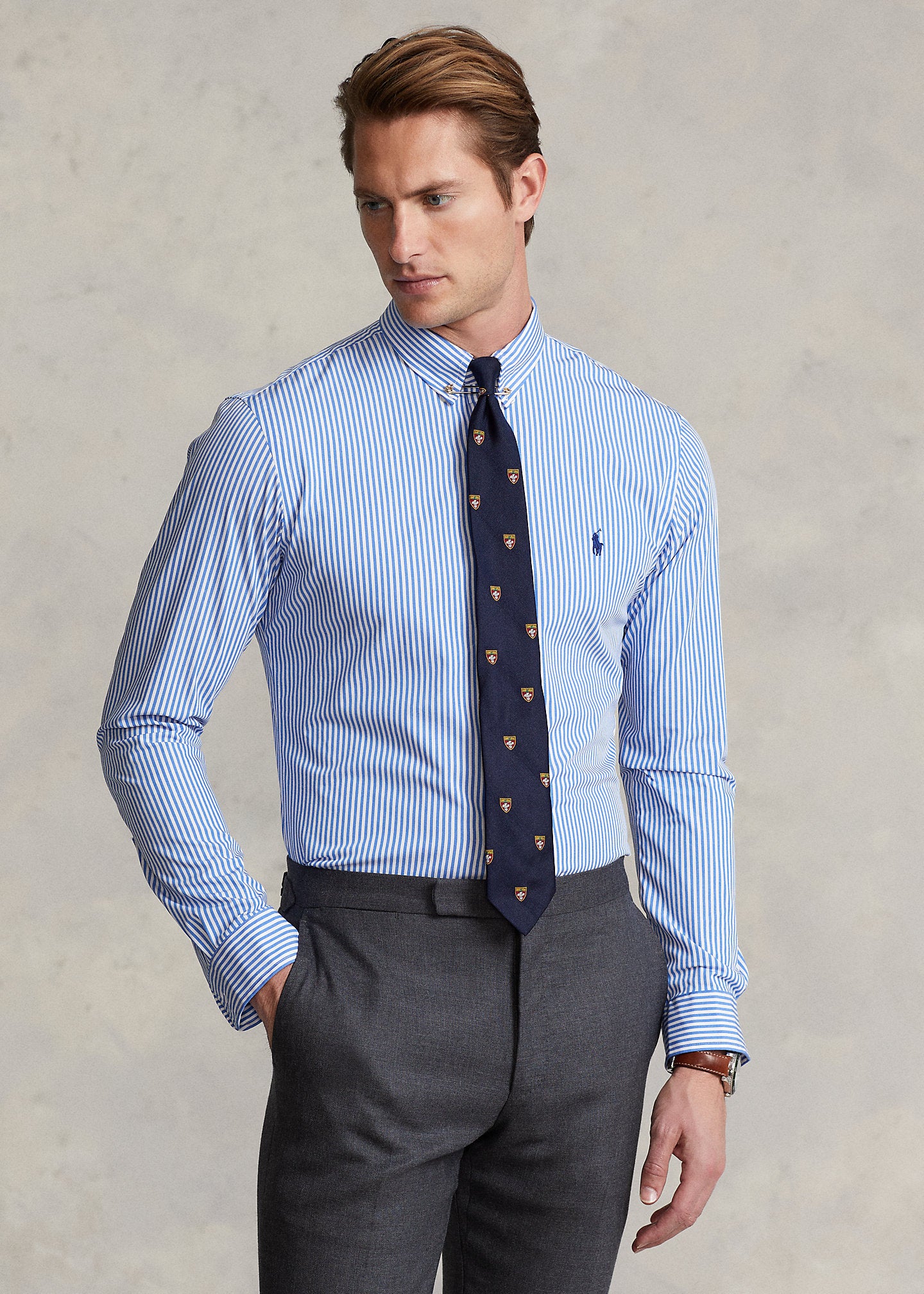 Camisa Ralph Lauren Listada Celeste