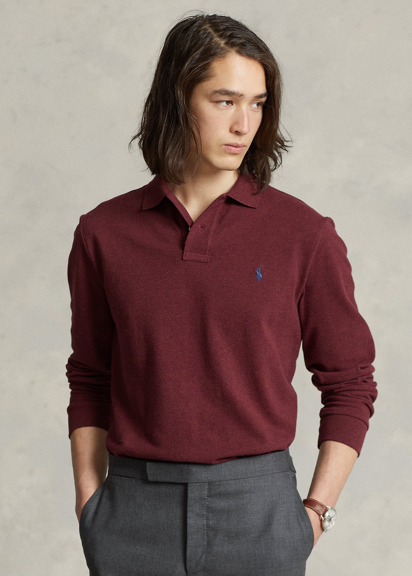 Camisero Ralph Lauren Manga Larga Vino