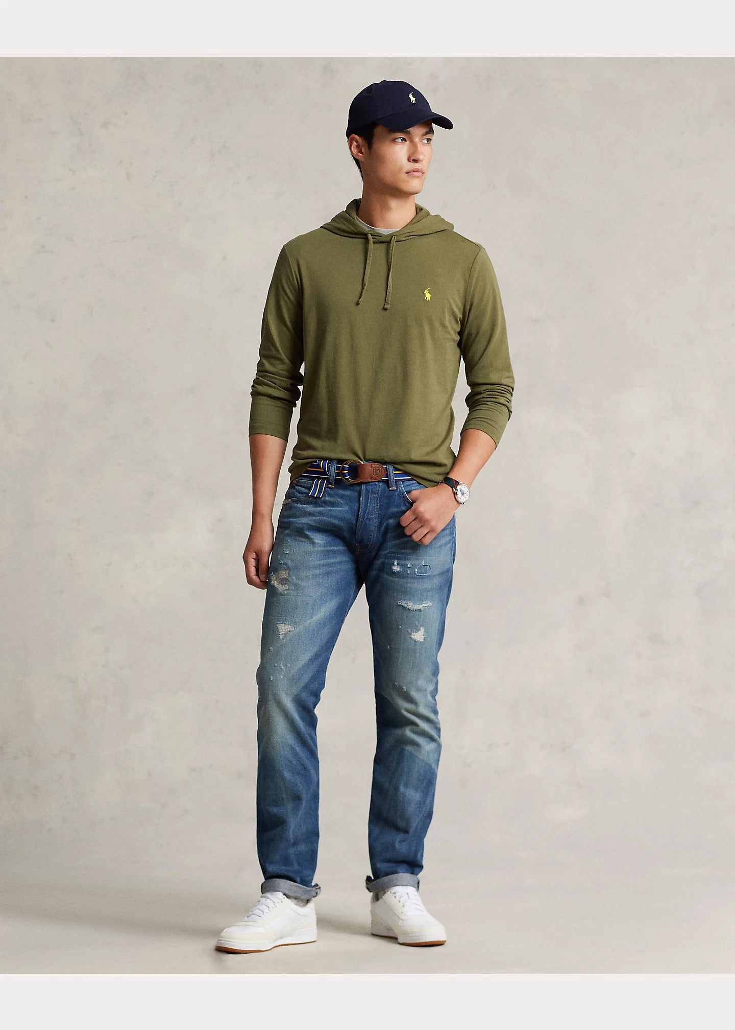 Polo Ralph Lauren con Capucha Verde Militar