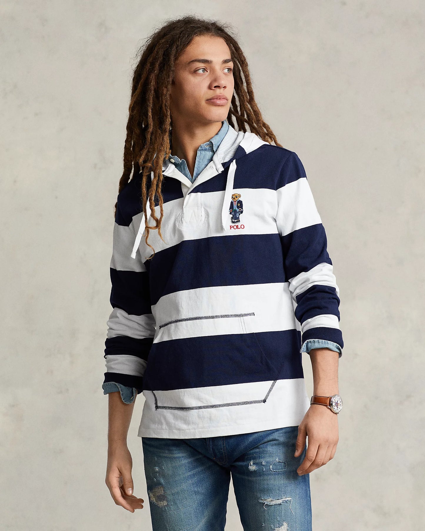 Polo Bear Jersey Hooded Rugby Shirt