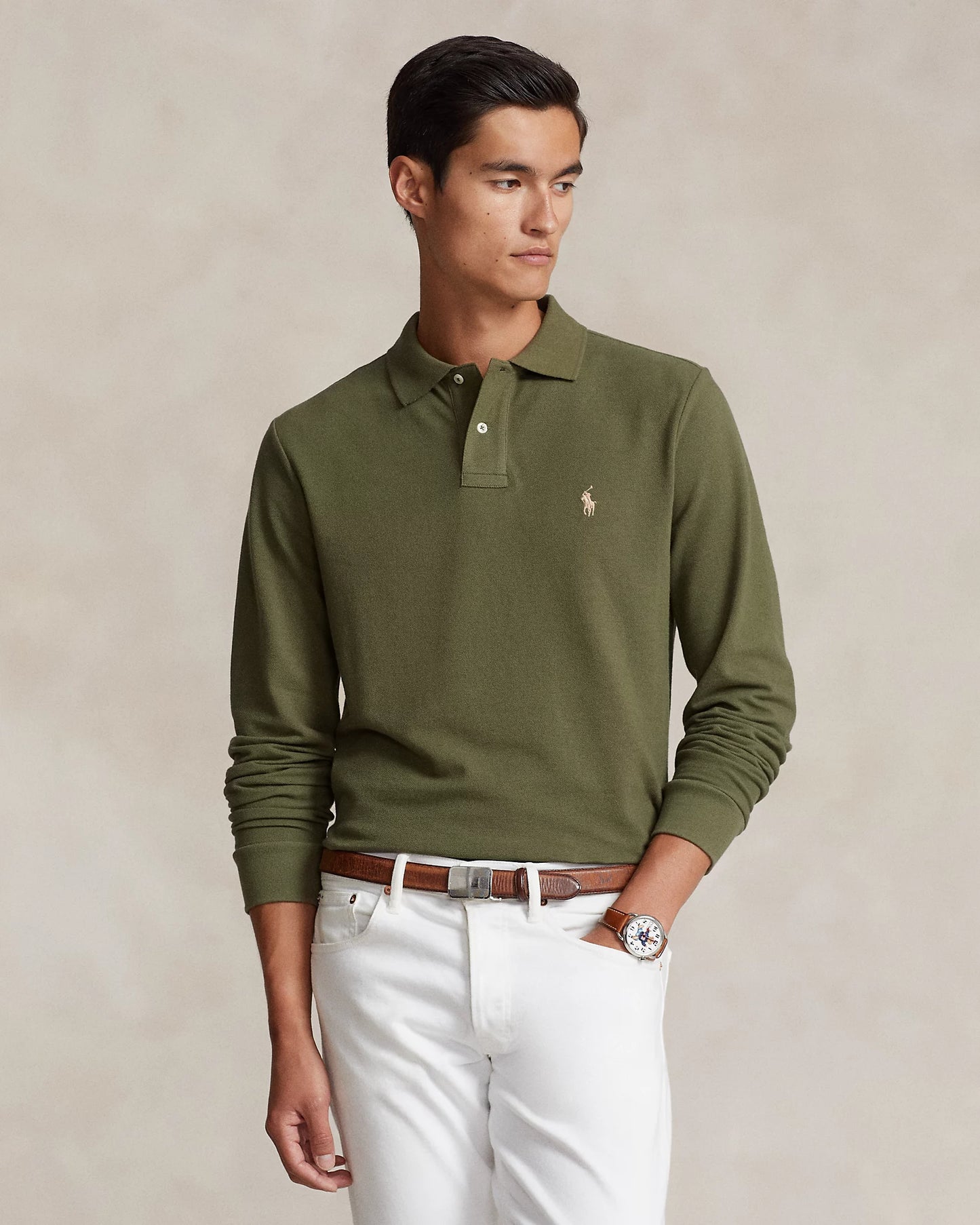 Camisero Ralph Lauren Manga Larga Verde