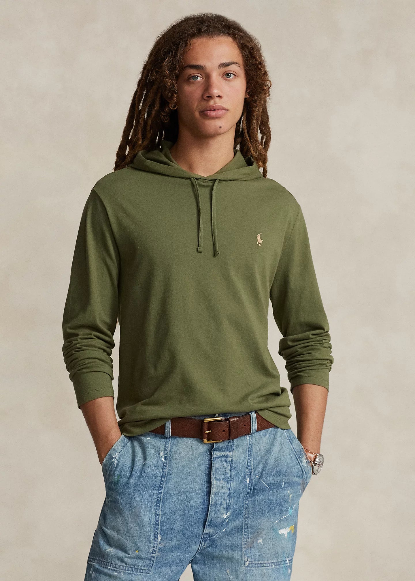 Polo Ralph Lauren con Capucha Verde Militar